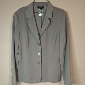Metrostyle Women's Classic Gray Suit Jacket size 12 tall